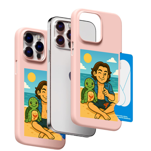 Magsafe 3D Hard case with hidden Card holder_ Eddy with Turtle