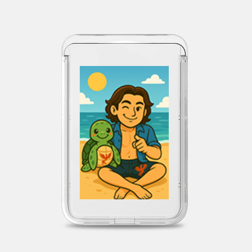 Magsafe Clear Up/Down Card Wallet _ Eddy with Turtle