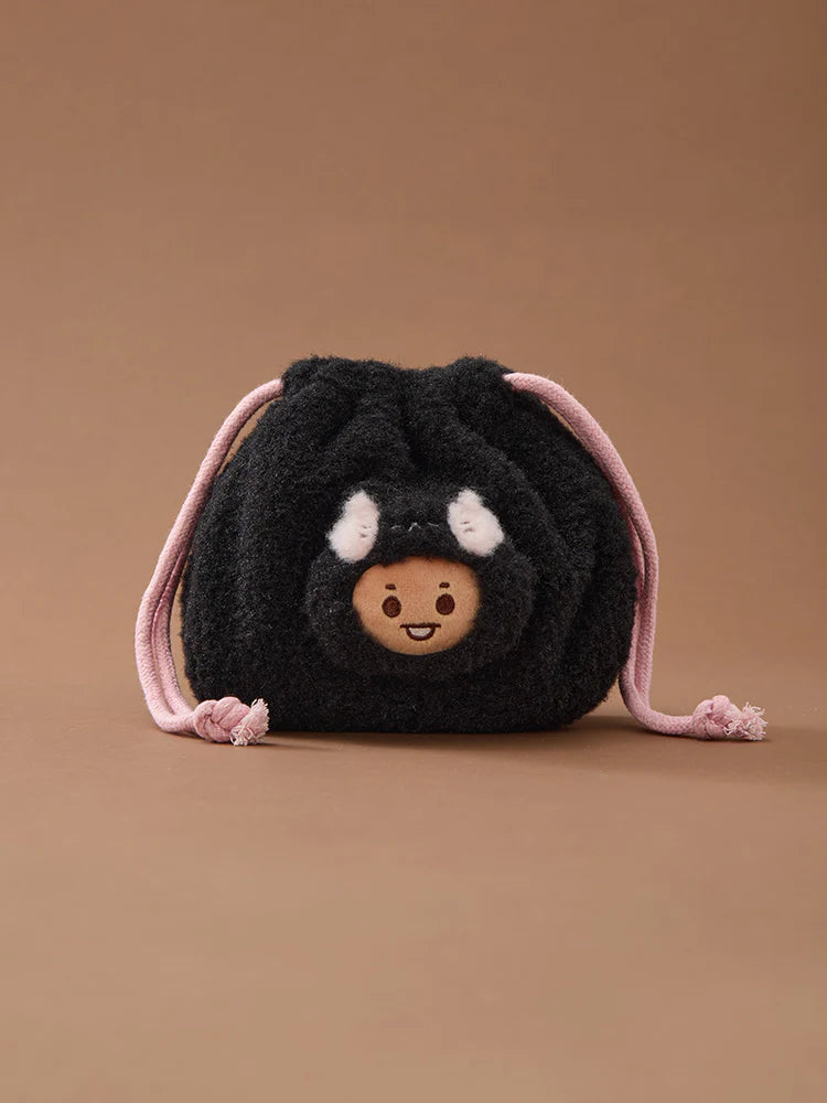 BT21 BABY MORE FLUFFY FACE PLUSH STRING POUCH